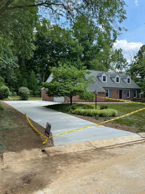 Large residential concrete driveway installation in Newark, Delaware