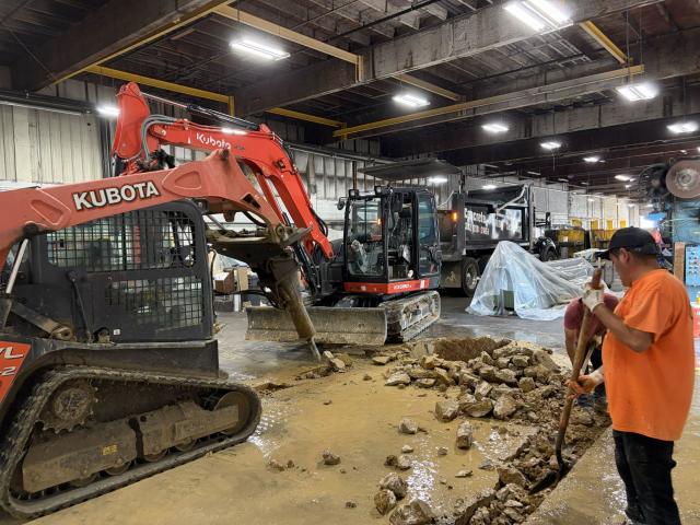 Commercial concrete garage floor demolition and removal in Elkton, Maryland