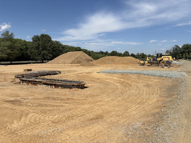 Commercial concrete foundation construction site for Bear Veteran Cemetery expansion in Bear, Delaware